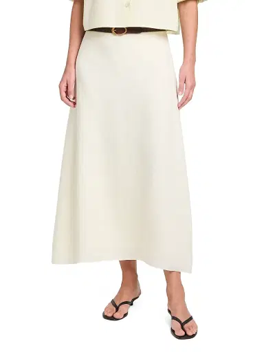 TWP Women's Linen A-Line Midi-Skirt - Glass Green - Size 8 | Thumbnail 3 TWP Women's Linen A-Line Midi-Skirt - Glass Green - Size 8 | Thumbnail 3