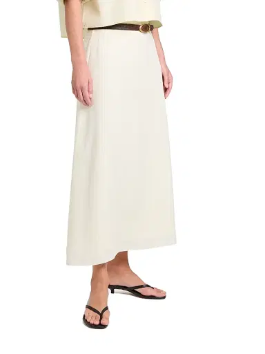 TWP Women's Linen A-Line Midi-Skirt - Glass Green - Size 8 | Thumbnail 4 TWP Women's Linen A-Line Midi-Skirt - Glass Green - Size 8 | Thumbnail 4