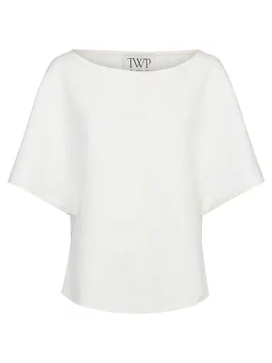 TWP Women's Simple Cotton-Linen T-Shirt - White - Size Large | Thumbnail 1 TWP Women's Simple Cotton-Linen T-Shirt - White - Size Large | Thumbnail 1