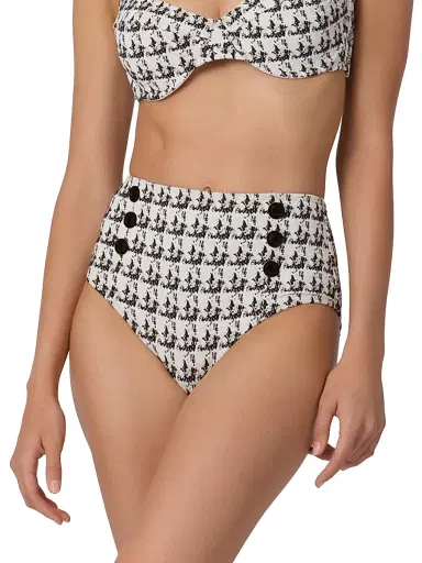 Shoshanna Women's Houndstooth Bikini Bottom - Jet | Thumbnail 2 Shoshanna Women's Houndstooth Bikini Bottom - Jet | Thumbnail 2