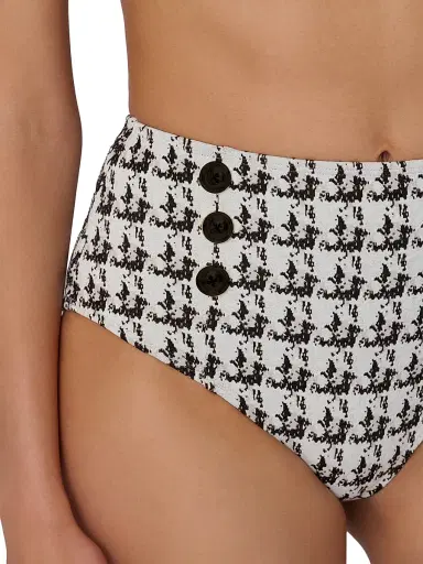 Shoshanna Women's Houndstooth Bikini Bottom - Jet | Thumbnail 4 Shoshanna Women's Houndstooth Bikini Bottom - Jet | Thumbnail 4