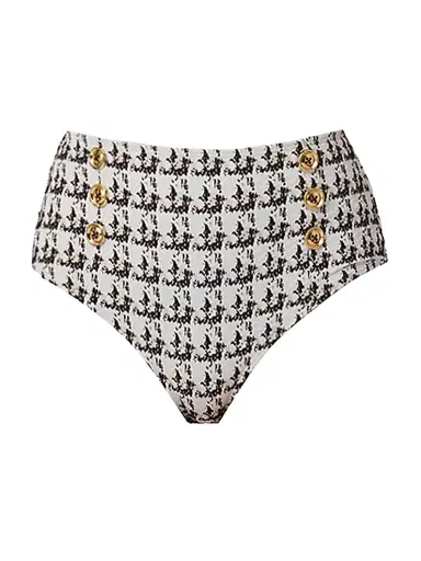Shoshanna Women's Houndstooth Bikini Bottom - Jet | Thumbnail 1 Shoshanna Women's Houndstooth Bikini Bottom - Jet | Thumbnail 1