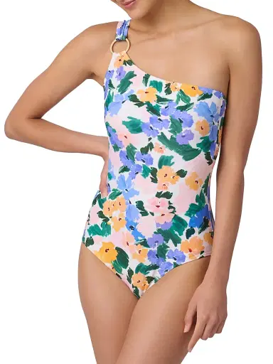 Shoshanna Women's Floral One-Shoulder One-Piece Swimsuit | Thumbnail 4 Shoshanna Women's Floral One-Shoulder One-Piece Swimsuit | Thumbnail 4