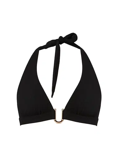 Shoshanna Women's Ring-etail Halterneck Bikini Top - Jet | Thumbnail 1 Shoshanna Women's Ring-etail Halterneck Bikini Top - Jet | Thumbnail 1