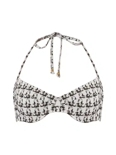 Shoshanna Women's Houndstooth Halterneck ikini Top - Jet | Thumbnail 1 Shoshanna Women's Houndstooth Halterneck ikini Top - Jet | Thumbnail 1
