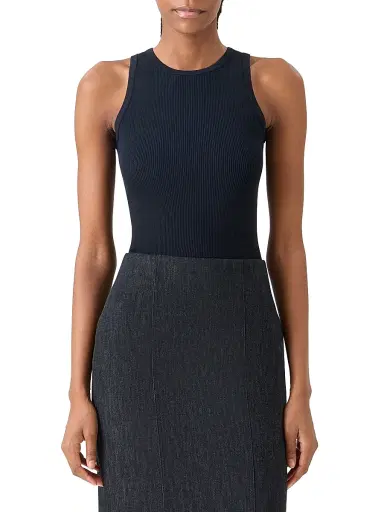 Akris Women's Rib-Knit Silk-Cotton Tank - Black - Size 14 | Thumbnail 3 Akris Women's Rib-Knit Silk-Cotton Tank - Black - Size 14 | Thumbnail 3