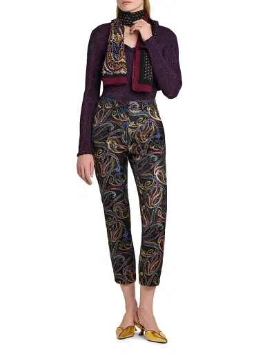 Etro Women's Tosca Printed Silk Scarf - Printed Black | Thumbnail 2 Etro Women's Tosca Printed Silk Scarf - Printed Black | Thumbnail 2