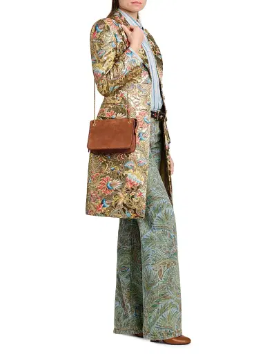 Etro Women's Pelle Unita Convertible Suede Clutch Crossbody Bag - Brown | Thumbnail 3 Etro Women's Pelle Unita Convertible Suede Clutch Crossbody Bag - Brown | Thumbnail 3