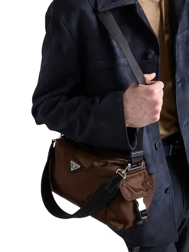 Prada Men's Explore Re-Nylon and Leather Bag - Brown | Thumbnail 3 Prada Men's Explore Re-Nylon and Leather Bag - Brown | Thumbnail 3