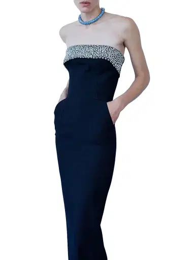The New Arrivals Ilkyaz Ozel Women's Morticia Embelished Strapless Gown - Orpheon | Thumbnail 3 The New Arrivals Ilkyaz Ozel Women's Morticia Embelished Strapless Gown - Orpheon | Thumbnail 3