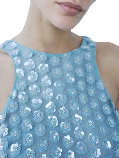 The New Arrivals Ilkyaz Ozel Women's Bixi Sequined Feather-Trim Minidress - Crysalin | Thumbnail 2 The New Arrivals Ilkyaz Ozel Women's Bixi Sequined Feather-Trim Minidress - Crysalin | Thumbnail 2