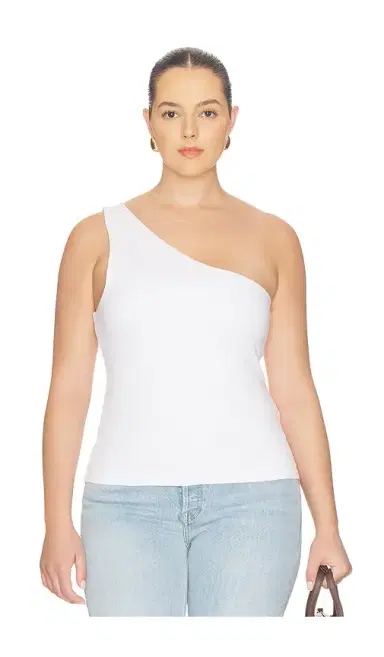 Good American Super Stretch One Shoulder Tank Top | Thumbnail 2 Good American Super Stretch One Shoulder Tank Top | Thumbnail 2