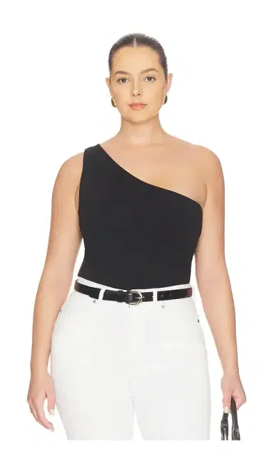 Good American Super Stretch One Shoulder Tank Top | Thumbnail 2 Good American Super Stretch One Shoulder Tank Top | Thumbnail 2