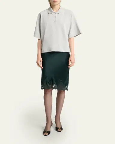 Saint Laurent Short-Sleeve Oversized Polo Shirt | Thumbnail 2 Saint Laurent Short-Sleeve Oversized Polo Shirt | Thumbnail 2