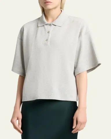 Saint Laurent Short-Sleeve Oversized Polo Shirt | Thumbnail 4 Saint Laurent Short-Sleeve Oversized Polo Shirt | Thumbnail 4