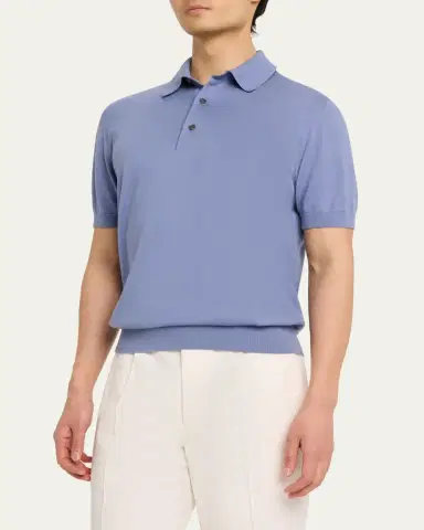 Zegna Men's Osai Cotton Polo Shirt | Thumbnail 4 Zegna Men's Osai Cotton Polo Shirt | Thumbnail 4