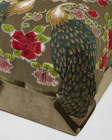 Haute House Peacock Cube Ottoman | Thumbnail 4 Haute House Peacock Cube Ottoman | Thumbnail 4