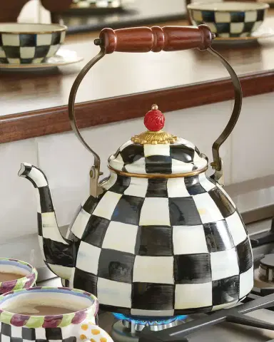 MacKenzie-Childs Courtly Check Three-Quart Tea Kettle | Thumbnail 2 MacKenzie-Childs Courtly Check Three-Quart Tea Kettle | Thumbnail 2