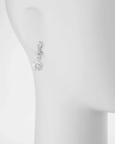Fantasia by DeSerio 10.0 TCW Canary/Clear Cubic Zirconia Drop Earrings | Thumbnail 2 Fantasia by DeSerio 10.0 TCW Canary/Clear Cubic Zirconia Drop Earrings | Thumbnail 2