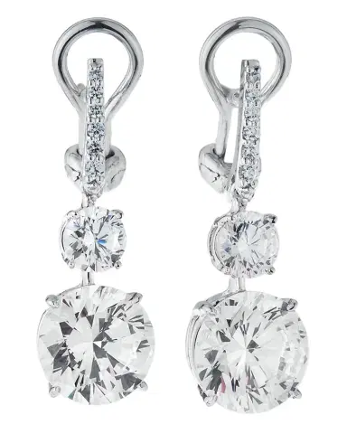 Fantasia by DeSerio 10.0 TCW Canary/Clear Cubic Zirconia Drop Earrings | Thumbnail 1 Fantasia by DeSerio 10.0 TCW Canary/Clear Cubic Zirconia Drop Earrings | Thumbnail 1