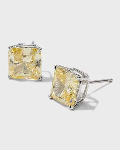 Fantasia by DeSerio 5.0 TCW Canary Cubic Zirconia Stud Earrings | Thumbnail 3 Fantasia by DeSerio 5.0 TCW Canary Cubic Zirconia Stud Earrings | Thumbnail 3