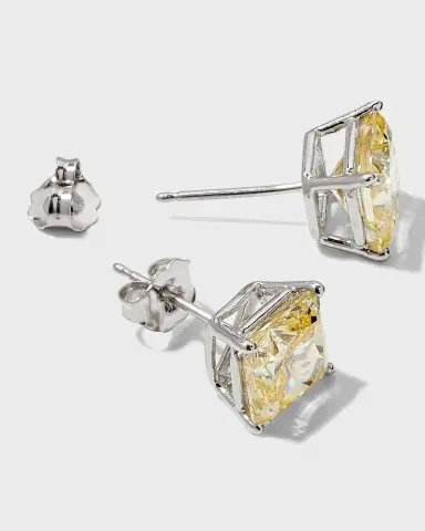 Fantasia by DeSerio 5.0 TCW Canary Cubic Zirconia Stud Earrings | Thumbnail 4 Fantasia by DeSerio 5.0 TCW Canary Cubic Zirconia Stud Earrings | Thumbnail 4