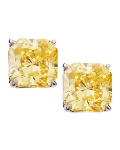 Fantasia by DeSerio 5.0 TCW Canary Cubic Zirconia Stud Earrings | Thumbnail 1 Fantasia by DeSerio 5.0 TCW Canary Cubic Zirconia Stud Earrings | Thumbnail 1