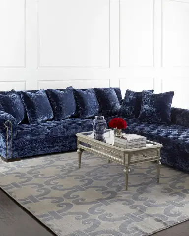 Haute House Divine Crushed Velvet Right Chaise Sectional, 116" | Thumbnail 3 Haute House Divine Crushed Velvet Right Chaise Sectional, 116" | Thumbnail 3