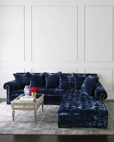 Haute House Divine Crushed Velvet Right Chaise Sectional, 116" | Thumbnail 4 Haute House Divine Crushed Velvet Right Chaise Sectional, 116" | Thumbnail 4