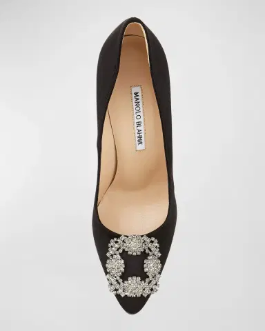 Manolo Blahnik Hangisi 115mm Satin Crystal-Toe Pump | Thumbnail 2 Manolo Blahnik Hangisi 115mm Satin Crystal-Toe Pump | Thumbnail 2
