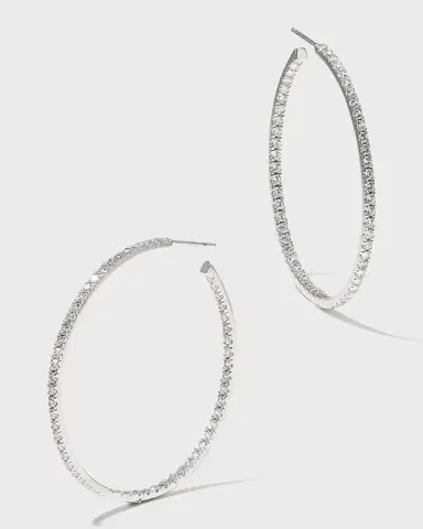 Fantasia by DeSerio 18K Gold-Plated Sterling Silver Cubic Zirconia Hoop Earrings | Thumbnail 3 Fantasia by DeSerio 18K Gold-Plated Sterling Silver Cubic Zirconia Hoop Earrings | Thumbnail 3