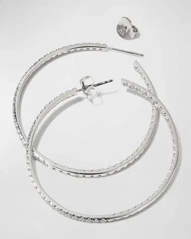 Fantasia by DeSerio 18K Gold-Plated Sterling Silver Cubic Zirconia Hoop Earrings | Thumbnail 4 Fantasia by DeSerio 18K Gold-Plated Sterling Silver Cubic Zirconia Hoop Earrings | Thumbnail 4
