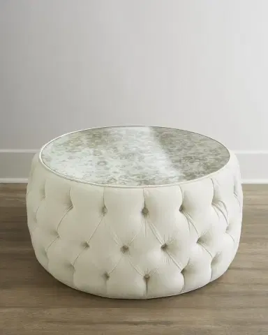 Haute House Claire Mirrored Ottoman | Thumbnail 1 Haute House Claire Mirrored Ottoman | Thumbnail 1