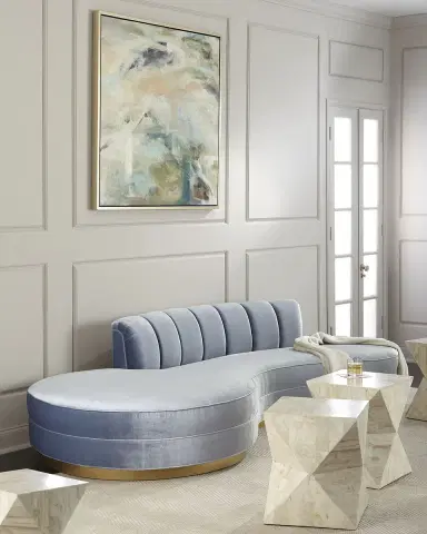 Haute House Layla Channel Tufted Curved Sofa 121" | Thumbnail 3 Haute House Layla Channel Tufted Curved Sofa 121" | Thumbnail 3