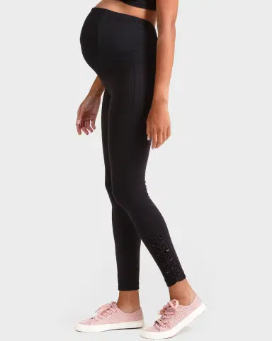 Ingrid & Isabel Maternity Active Ankle-Length Leggings with Macrame Detail | Thumbnail 3 Ingrid & Isabel Maternity Active Ankle-Length Leggings with Macrame Detail | Thumbnail 3
