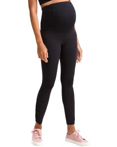 Ingrid & Isabel Maternity Active Ankle-Length Leggings with Macrame Detail | Thumbnail 1 Ingrid & Isabel Maternity Active Ankle-Length Leggings with Macrame Detail | Thumbnail 1