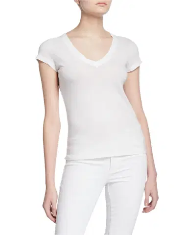 L'Agence Becca V-Neck Short-Sleeve Tee | Thumbnail 1 L'Agence Becca V-Neck Short-Sleeve Tee | Thumbnail 1