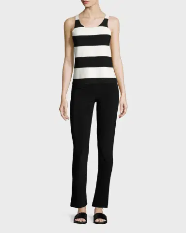 Norma Kamali Boot-Cut High-Waist Pants, Black | Thumbnail 2 Norma Kamali Boot-Cut High-Waist Pants, Black | Thumbnail 2