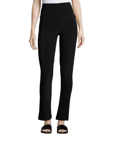 Norma Kamali Boot-Cut High-Waist Pants, Black | Thumbnail 1 Norma Kamali Boot-Cut High-Waist Pants, Black | Thumbnail 1