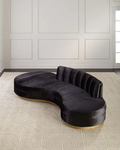 Haute House Layla Channel Tufted Curved Sofa 121" | Thumbnail 2 Haute House Layla Channel Tufted Curved Sofa 121" | Thumbnail 2