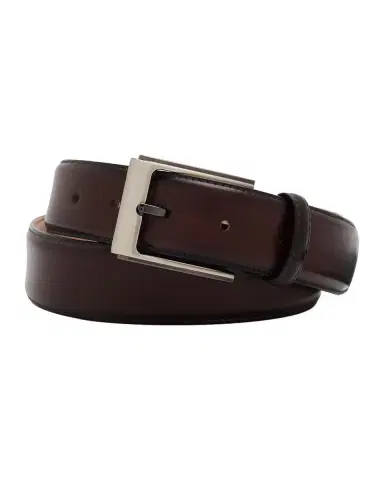 Bergdorf Goodman Men's Patina Leather Rectangle-Buckle Belt | Thumbnail 3 Bergdorf Goodman Men's Patina Leather Rectangle-Buckle Belt | Thumbnail 3