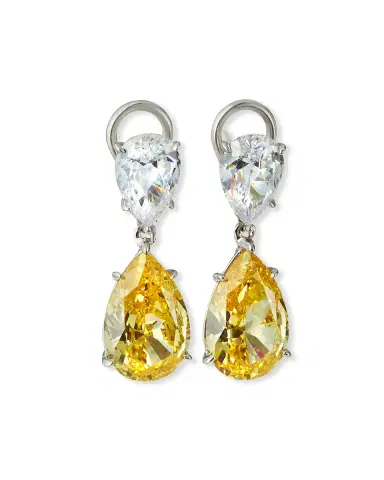 Fantasia by DeSerio Double-Teardrop Cubic Zirconia Earrings | Thumbnail 1 Fantasia by DeSerio Double-Teardrop Cubic Zirconia Earrings | Thumbnail 1