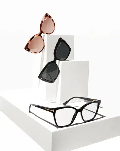 TOM FORD Square Blue-Block Optical Frames w/ Two Magnetic Sunglasses Clips | Thumbnail 4 TOM FORD Square Blue-Block Optical Frames w/ Two Magnetic Sunglasses Clips | Thumbnail 4