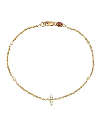 Roberto Coin Tiny Treasure Diamond Cross Bracelet | Thumbnail 1 Roberto Coin Tiny Treasure Diamond Cross Bracelet | Thumbnail 1