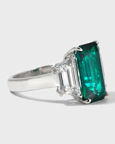 Fantasia by DeSerio Emerald-Cut Center with Trapezoid Sides Ring, Size 6-8, Emerald | Thumbnail 3 Fantasia by DeSerio Emerald-Cut Center with Trapezoid Sides Ring, Size 6-8, Emerald | Thumbnail 3