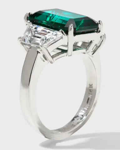 Fantasia by DeSerio Emerald-Cut Center with Trapezoid Sides Ring, Size 6-8, Emerald | Thumbnail 4 Fantasia by DeSerio Emerald-Cut Center with Trapezoid Sides Ring, Size 6-8, Emerald | Thumbnail 4