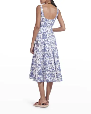 STAUD Wells Toile Poplin Midi Dress | Thumbnail 3 STAUD Wells Toile Poplin Midi Dress | Thumbnail 3