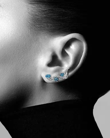 Hueb 18K Mirage White Gold Earrings with VS-GH Diamonds and Blue Topaz | Thumbnail 2 Hueb 18K Mirage White Gold Earrings with VS-GH Diamonds and Blue Topaz | Thumbnail 2