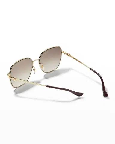 Gucci Oversized Rectangle Metal & Acetate Sunglasses | Thumbnail 2 Gucci Oversized Rectangle Metal & Acetate Sunglasses | Thumbnail 2
