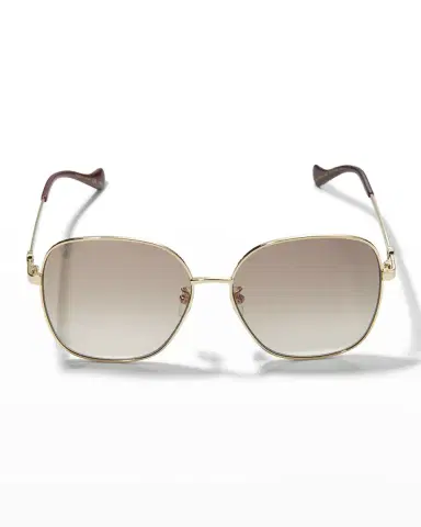 Gucci Oversized Rectangle Metal & Acetate Sunglasses | Thumbnail 3 Gucci Oversized Rectangle Metal & Acetate Sunglasses | Thumbnail 3